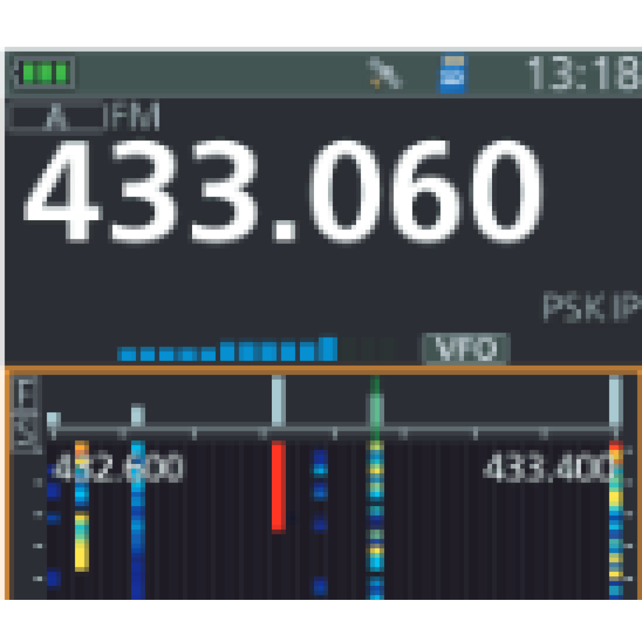  ID-52E portatif radioamateur VHF/UHF Bi-bande simultanées. waterfal